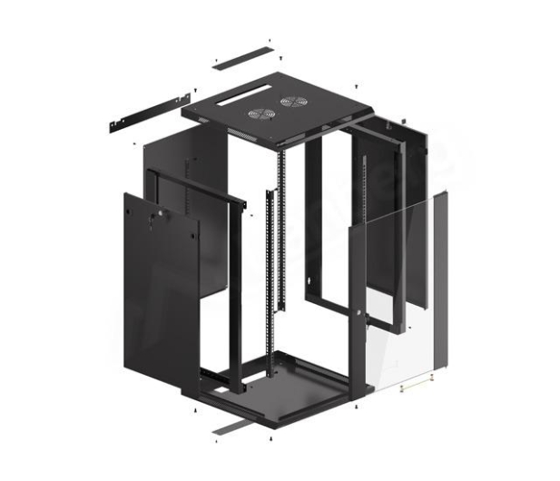 Lanberg Wisząca 19" 18U 600x600mm jednosekcyjna (czarna) - 455307 - zdjęcie 3
